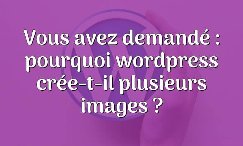 Vous avez demandé : pourquoi wordpress crée-t-il plusieurs images ?